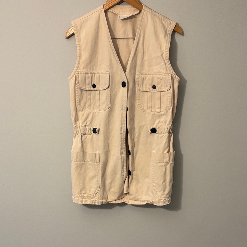 Soeur Beige Button Down Vest